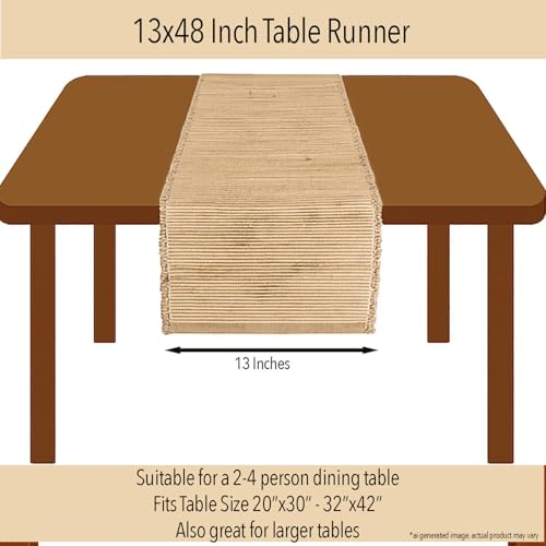 Chardin home Eco-Friendly Natural Jute/Hemp Hand Braided Table Runner, Size: 13''x48''. - size: 13x48 Inch.