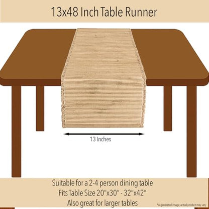 Chardin home Eco-Friendly Natural Jute/Hemp Hand Braided Table Runner, Size: 13''x48''. - size: 13x48 Inch.