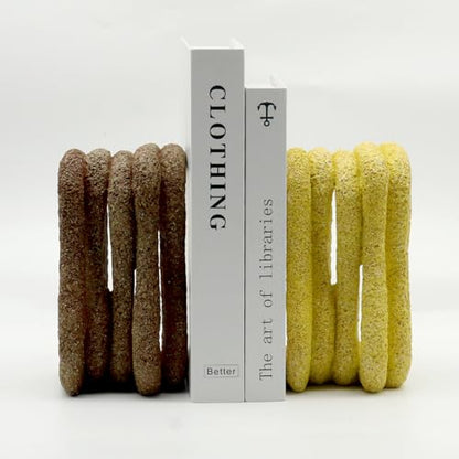 Lukitas Unique Wave Decorative Bookends Heavy Duty Book Holder, Resin 7.5'' - color: Wave