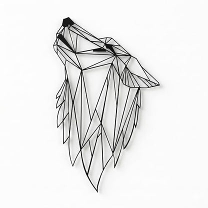 DEKADRON Metal Wall Art - Geometric Wolf - 3D Wall Silhouette Metal Wall Decor Home Office Decoration Bedroom Living Room Decor Sculpture (14" W x 24" H/36x61cm) - size: 24"L x 14"W