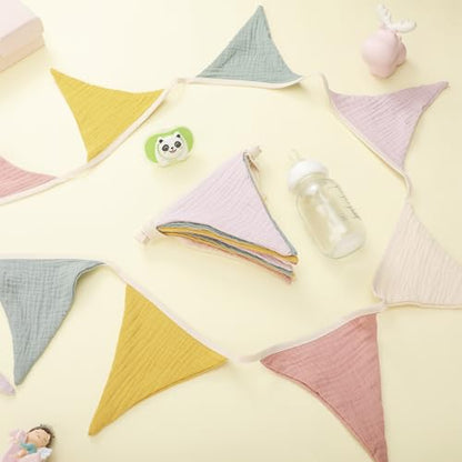 Oudain 2 Pcs Pennant Banner Flags Nursery Garland Triangle, Rainbow Color - color: Rainbow Color