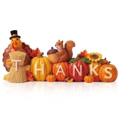 Amyhill Thanksgiving Decoration for Home Wooden Pumpkin Turkey Tabletop - style: Thanksgiving