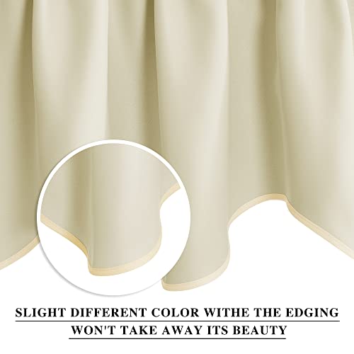 NICETOWN 2 Panels Light Beige Kitchen Valances for Window, 42W x 18L - color: Light Beige, size: 42"W x 18"L (Pack of 2)