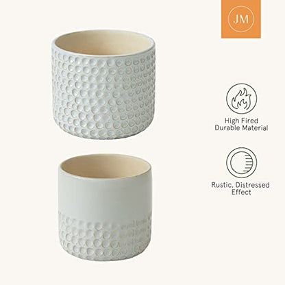 LA Jolie Muse Ceramic Plant Pots, Flower Pots for Indoor Plants, Set of 2 - color: Glacier Gray
