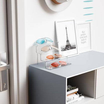 Yieach 4 Tier Clear Riser Display Stand - Tool-Free Assembly - 9 Inch Figure Display,Perfume Stand Organizer and Cologne Shelf,Small Acrylic Stands for Fragrance,Figure,Car,Collectibles and Funko Pop - size: 2 In Width-4 Tier