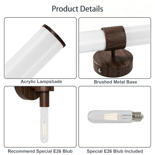 8000mAh Walnut Battery Operated Wall Sconces Set of 2, Dimmable Rechargeable Wall Sconce with Remote, 20 Inch Wireless White Glass Shade Wall Light for Bedroom Living Room Entryway (Bulbs Included) - color: Walnut（White Glass）