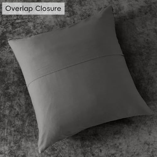 PHF Truly Velvet Euro Shams 26" x 26", Dark Grey, No Insert, 2 Pack - color: Dark Grey, size: 26" x 26" (Pack of 2)