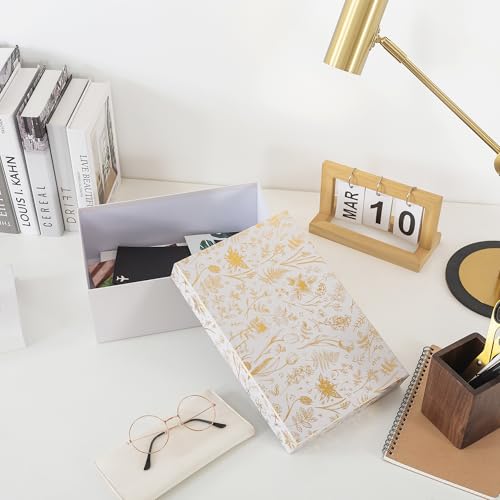 Soul & Lane - Photo Memory Storage Box, 11.7x7.7x4.5 In, Golden Bloom - color: Golden Bloom