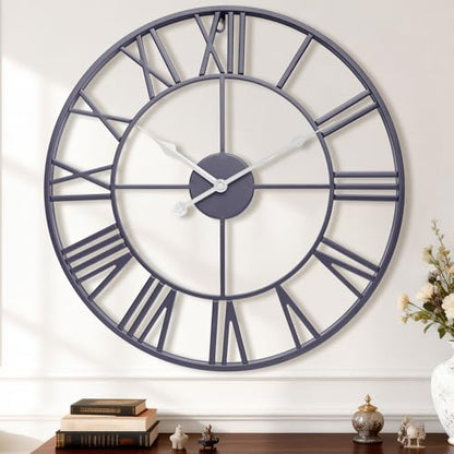 16 Inch Slate Gray Roman Numerals Wall Clocks for Living Room - color: Slate Gray, size: 16 Inch