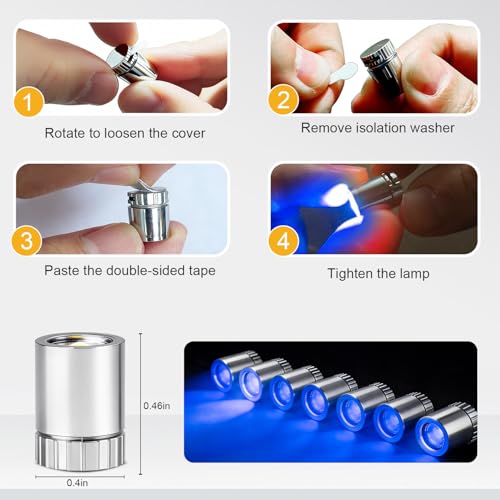 Aogist 12 PCS Blue Mini LED Spot Lights, Battery Operated Tiny SMD Lamps - color: Blue, size: 12