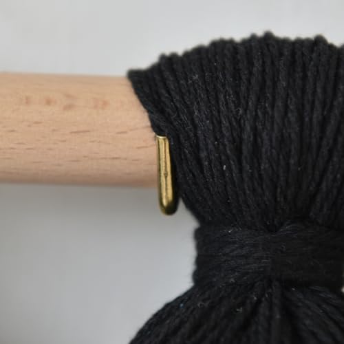 Jakalin Macrame Wall Hanging Black Boho Tassel Fiber Wall Art 19.6"Lx15.7"W - color: Black