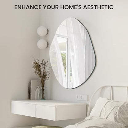 TRAHOME 36'' x 24'' Irregular Asymmetrical Wall Mirror - size: 36"L x 24"W