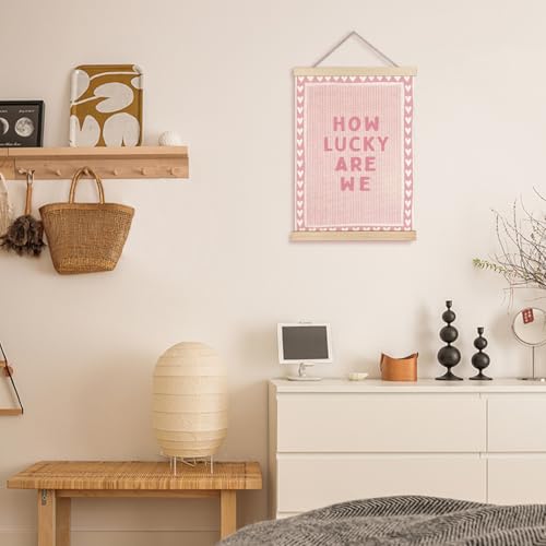 KAOWT Pink How Lucky Are We Wall Art Decor Gift,12x16 Inches - color: How Lucky