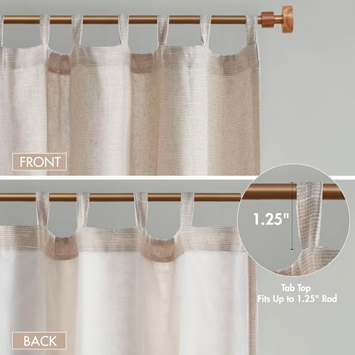 Madison Park Linen Blend Curtain, Thermal Insulated, 1 Panel 50x84 Natural - color: Tab Top, Solid Natural, size: 50"W x 84"L (Pack of 1)