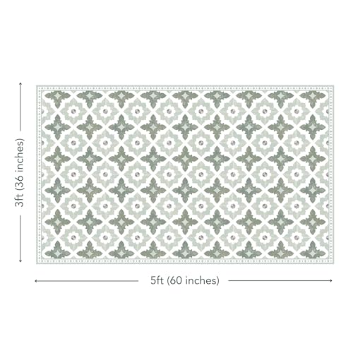 Carolina Creekhouse Vinyl Rug | Sarah | 3'x5' | Green - color: Green, size: 3' x 5' (Rectangular)