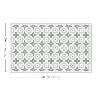 Carolina Creekhouse Vinyl Rug | Sarah | 3'x5' | Green - color: Green, size: 3' x 5' (Rectangular)