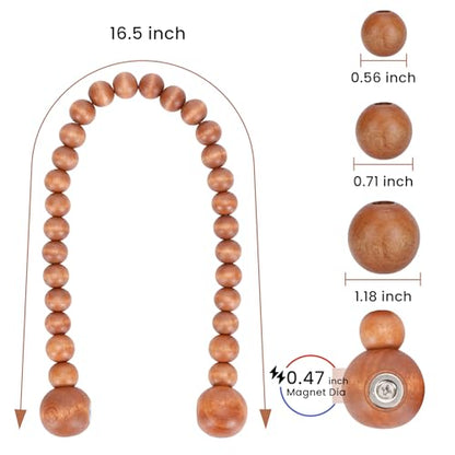 KLOGTSIND Magnetic Curtain Tiebacks, 2 Pack Wood Bead Curtain Holdbacks - color: Brown