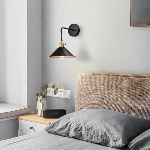 Hanging Height Adjustable Wall Sconce, Black 2-Pack - color: Plug in Black*2Pcs