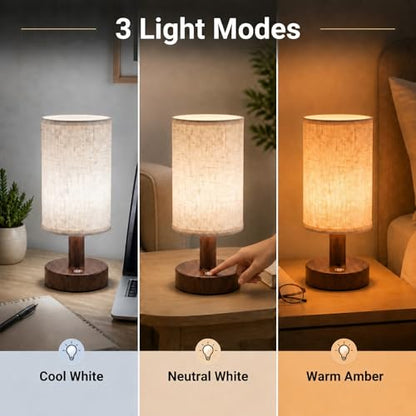 Mini Cordless Bedside Lamp, Touch Rechargeable LED Night Light
