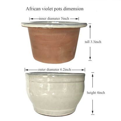 African Violet Pots Self Watering White 6 inch - color: White
