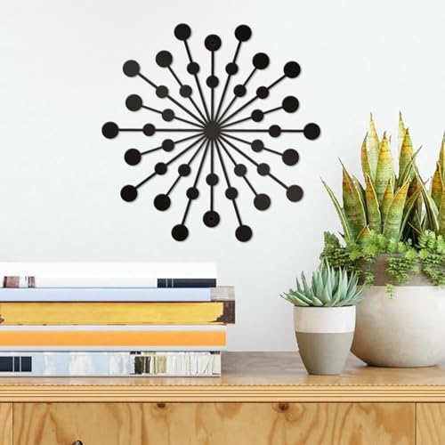 DUOOLN 3 Pcs Metal Sunburst Wall Art, Modern Starburst Decor Sculptures - color: Black - Sun