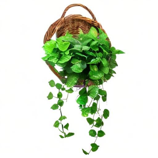 Foraineam Handmade Woven Hanging Basket, Natural Wicker Storage Basket Wall Hanging Flower Pot, Rattan Hanging Planter Container for Home Garden Wedding Wall Decorations