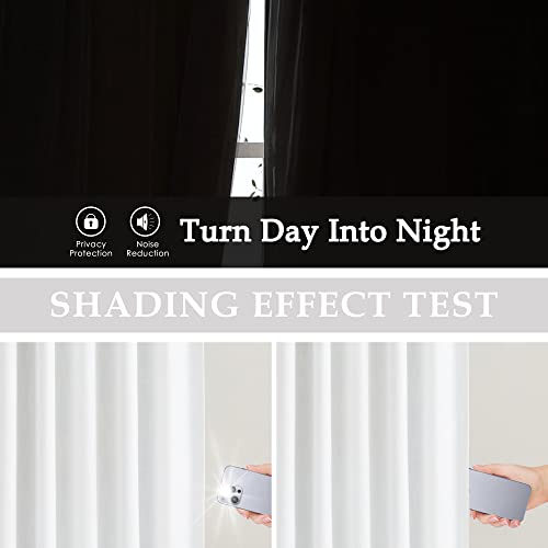 Vision Home White Pinch Pleated Full Blackout Curtains Thermal Insulated Window Curtains 63 inch for Living Room Bedroom Room Darkening Pinch Pleat Drapes with Hooks Back Tab 2 Panel 40" Wx63 L - color: White, size: 40"W x 63"L (Pack of 2)