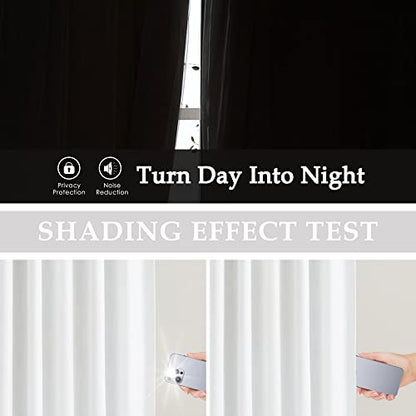 Vision Home White Pinch Pleated Full Blackout Curtains Thermal Insulated Window Curtains 63 inch for Living Room Bedroom Room Darkening Pinch Pleat Drapes with Hooks Back Tab 2 Panel 40" Wx63 L - color: White, size: 40"W x 63"L (Pack of 2)