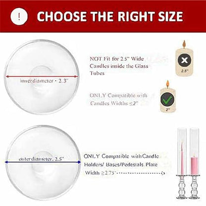 CYS EXCEL 6 PCS Glass Hurricane Tubes (H:14" D:2.5") - Fits Candles up to 2" Wide, Requires Holder Base 2.75" or Wider - size: 2.5" wide x 14" tall