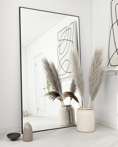 Koonmi 71"x30" Floor Mirror Full Length, Large Black Mirror - color: Black, size: 71"L x 31"W