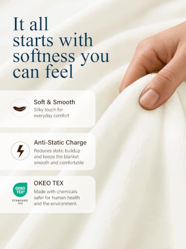 Utopia Bedding Ultra Soft Fleece Bed Blanket Throw Size Ivory (50x60 Inch) - color: Ivory, size: Throw (50x60 Inch)
