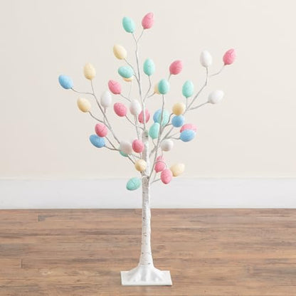 Nearly Natural 3ft. Pre-Lit Artificial Easter Twig Tree with 40 Egg Shaped LED Ornaments - size: 3ft