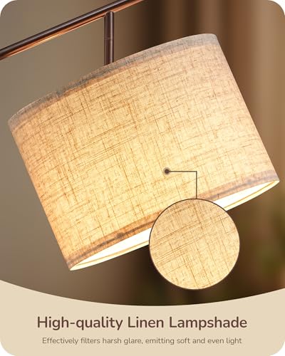 EDISHINE 64.7" Modern Arc Floor Lamps for Living Room, Brown Standing Lamp - color: Brown