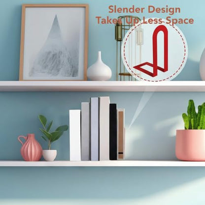 Chunful 6 Pcs Red Metal BookEnds Shelves, 5.5 x 3.75 x 2.25 in - color: Red, size: 5.5*3.75*2.25inch