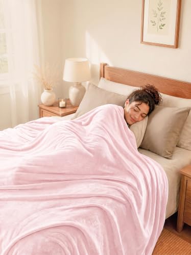 Utopia Bedding Ultra Soft Fleece Bed Blanket Throw Size Pink (50x60 Inches) - color: Pink, size: Throw (50x60 Inch)
