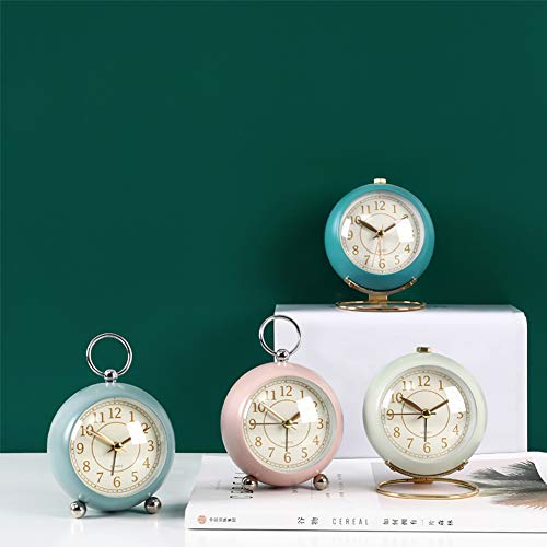 SHISEDECO Small Tableclocks Classic Non-Ticking Tabletop Alarm Clock - color: Blue(lake Blue)