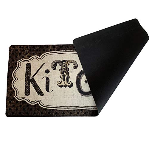 UKELER Kitchen Rug Non Slip, Durable Natural Rubber Rug Runner for Kitchen Antique Style Chef Mat, 48''×20'' - color: D, size: 48×20 in