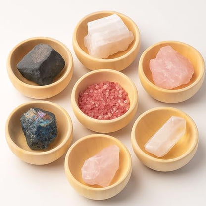 ZENFUN 20 Pack Wooden Pinch Bowls, Mini Unfinished Bowl Set for DIY Crafts, 1.5 oz Condiment Bowls, Small Round Bowl for Sorting, Dipping Sauce, Nuts, Spice, Candy, 1.1 x 2.1 Inches