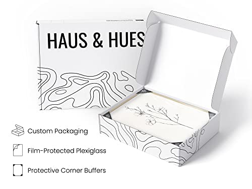 HAUS AND HUES 그레이 플로럴 월 아트 - 벽 빈티지, 식물 프린트, 실내 미적, 농가 욕실, 소박한 예술용 흑백 꽃 그림 4개 세트 (베이지 프레임, 27.9 x 35.6cm(11 x 14인치)) - color: 앤티크 플라워 드로잉, size: 11 x 14 액자 없음, style: 베이지 프레임