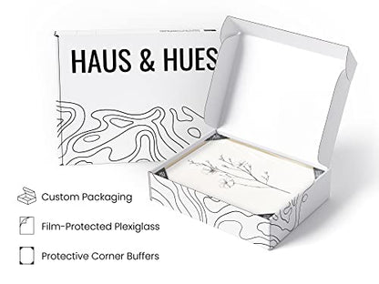 HAUS AND HUES 그레이 플로럴 월 아트 - 벽 빈티지, 식물 프린트, 실내 미적, 농가 욕실, 소박한 예술용 흑백 꽃 그림 4개 세트 (베이지 프레임, 27.9 x 35.6cm(11 x 14인치)) - color: 앤티크 플라워 드로잉, size: 11 x 14 액자 없음, style: 베이지 프레임