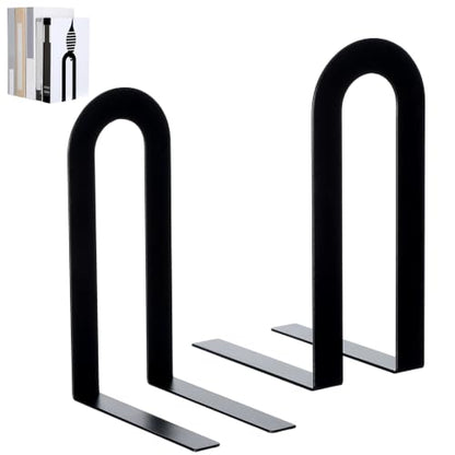 Chunful Metal Bookends, 2 Pcs, Black, Round - color: Black, size: Round