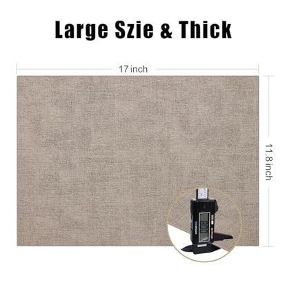 Homaxy PU Faux Leather Placemats for Dining Table, Set of 6, Light Brown - color: Light Brown