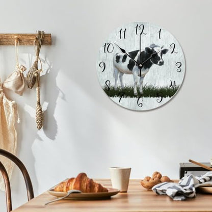 Holstein Cow Wall Clocks Farm Milk Cow Kitchen Wall Clock - color: Style-8, size: 12 Inch