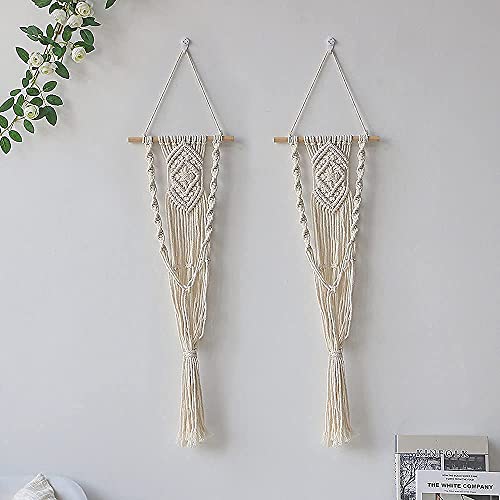 Artilady Macrame Plant Hanger, Boho Hanging Planter for Indoor Plants - color: White D