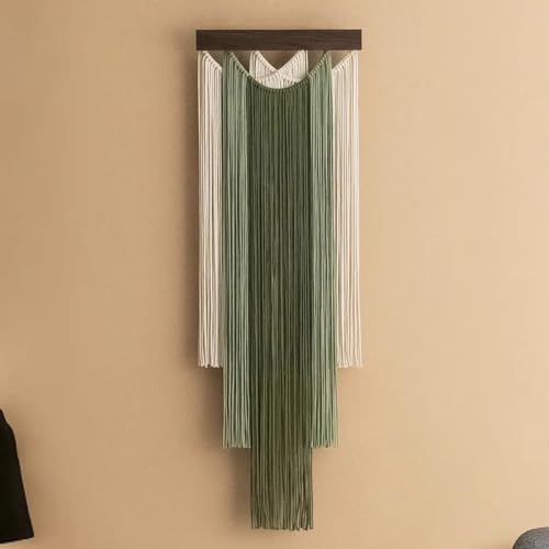 M MANUAL Macrame Wall Hanging 15.7x47.2Inch Fiber Handmade Macrame Wall Hanging Bohemian Yarn Tapestry Living Room Bedroom Modern Home Decor For Boho Home Decoration (A) - color: A