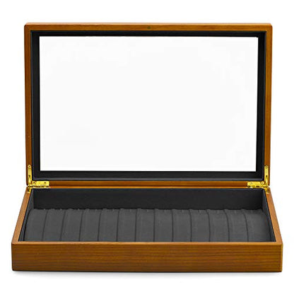 Oirlv Solid Wooden Necklace Bracelet Pendant Organizer Box Display - size: Grey Necklace/Long chain Box