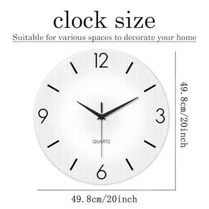 XFM Modern Simple Glass Wall Clock 20 Inch Large White - color: White, size: 20inch