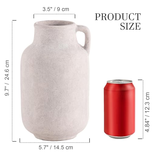 Vanselia Ceramic Flower Vase Home Table Decor Living Room Farmhouse 9.7 in - color: 9.7" Rustic