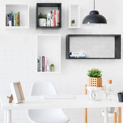 Kaboon Cube Floating Shelves Set2, Display Shelves Wall Mount 7.75" D x 12.5" W x 12.5" H(Cloud Atlas, Square 2 Cubes) - color: Cloud Atlas, size: Square-Set2