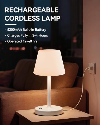 SAIWEYA Outdoor Waterproof Shower Lamp, 5200mAh Rechargeable Bathroom Lamp - color: White, size: 5200mAh